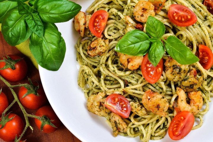 A look at a lovely plate of pasta with shrimp